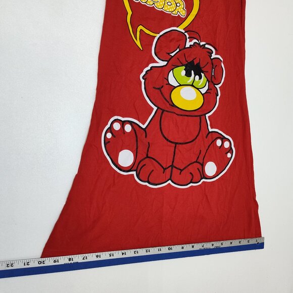 Nicoletta Amor Nightgown Size Large Red Cartoon Bear w/ Black Straps 90% Cotton - Picture 6 of 7